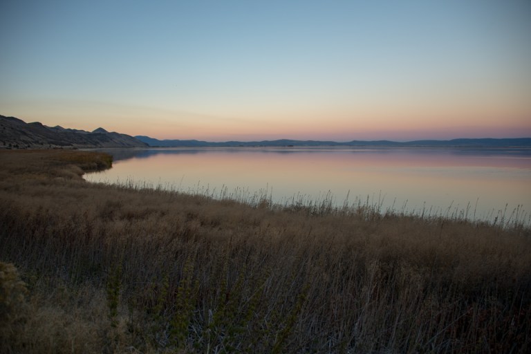 Sun setting over the Tule Lake