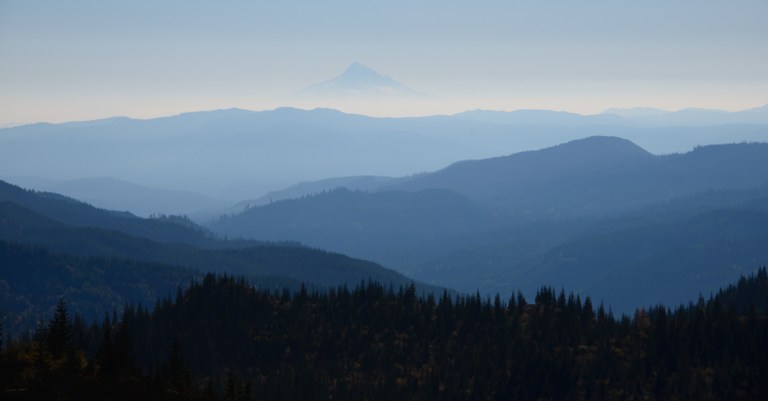 Mt Hood barely visible.
