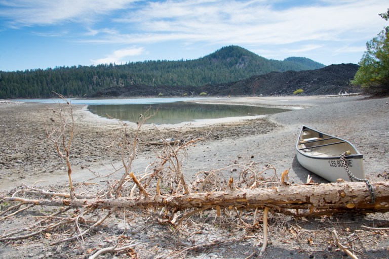 Incredible low lake level. We were walking on what is normally under water.